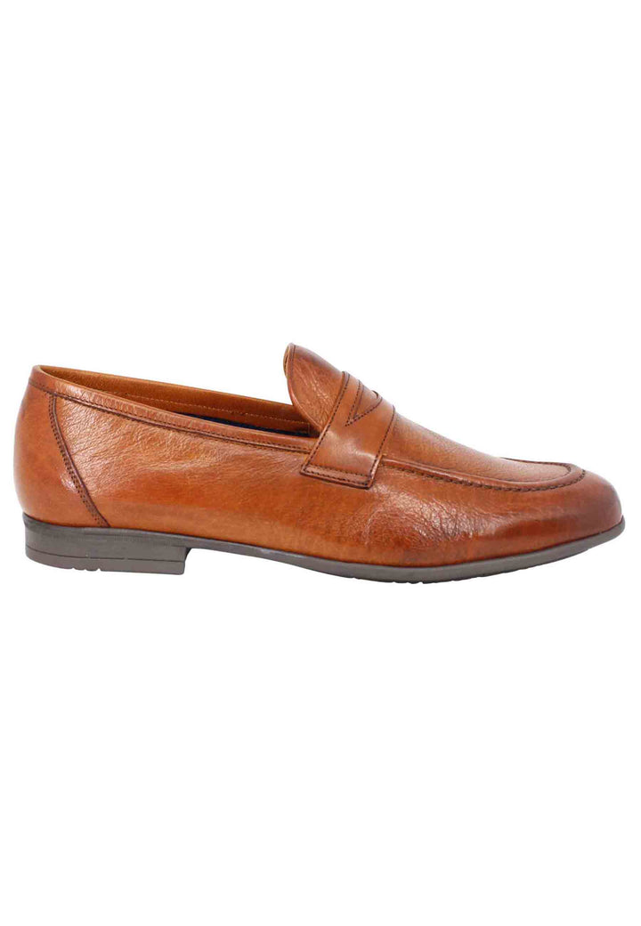 Spatarella Mocassini uomo in pelle cuoio con suola in gomma Offerte speciali