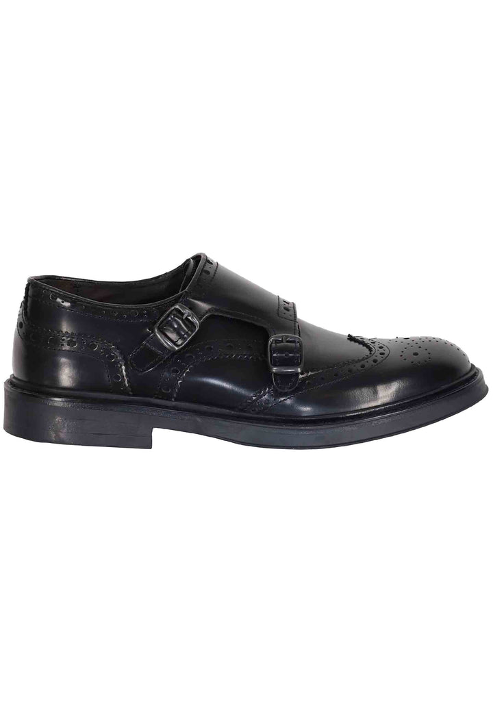 Spatarella Mocassini diplomatici uomo in pelle nera con impunture Super Saving Price
