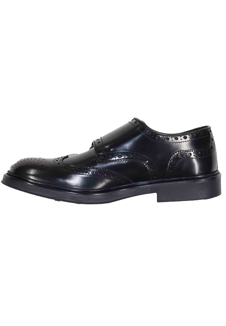 Spatarella Mocassini diplomatici uomo in pelle nera con impunture Super Saving Price