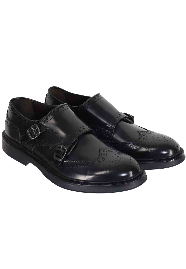 Spatarella Mocassini diplomatici uomo in pelle nera con impunture Super Saving Price