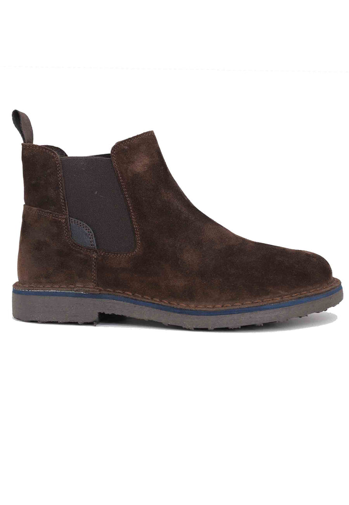 Spatarella Chelsea boot in camoscio testa di moro con suola in gomma Ritorno libero