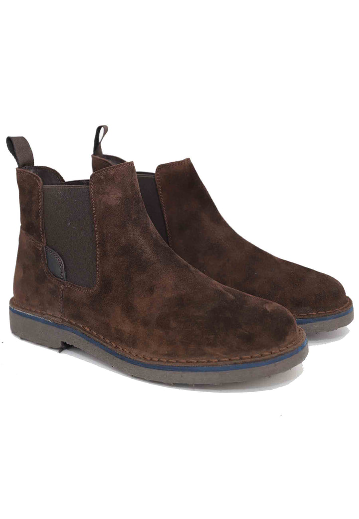 Spatarella Chelsea boot in camoscio testa di moro con suola in gomma Ritorno libero