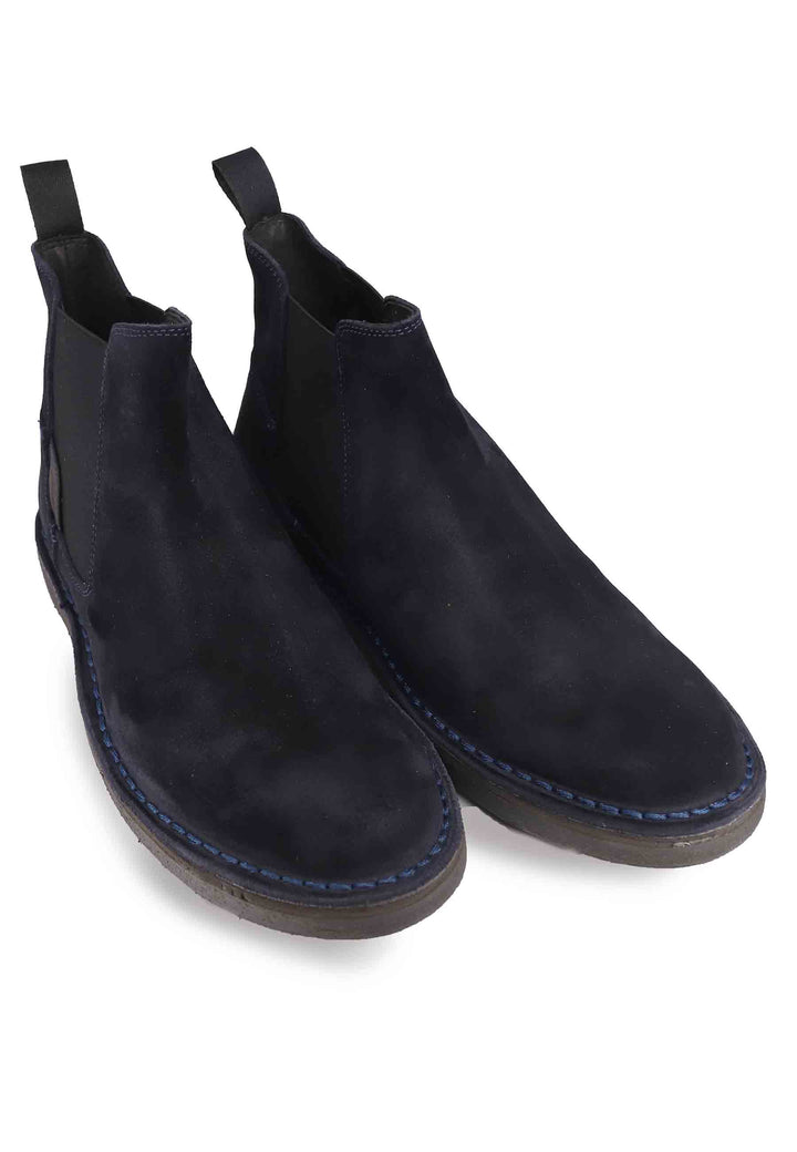 Spatarella Chelsea boot in camoscio blu con suola in gomma Rilascio limitato