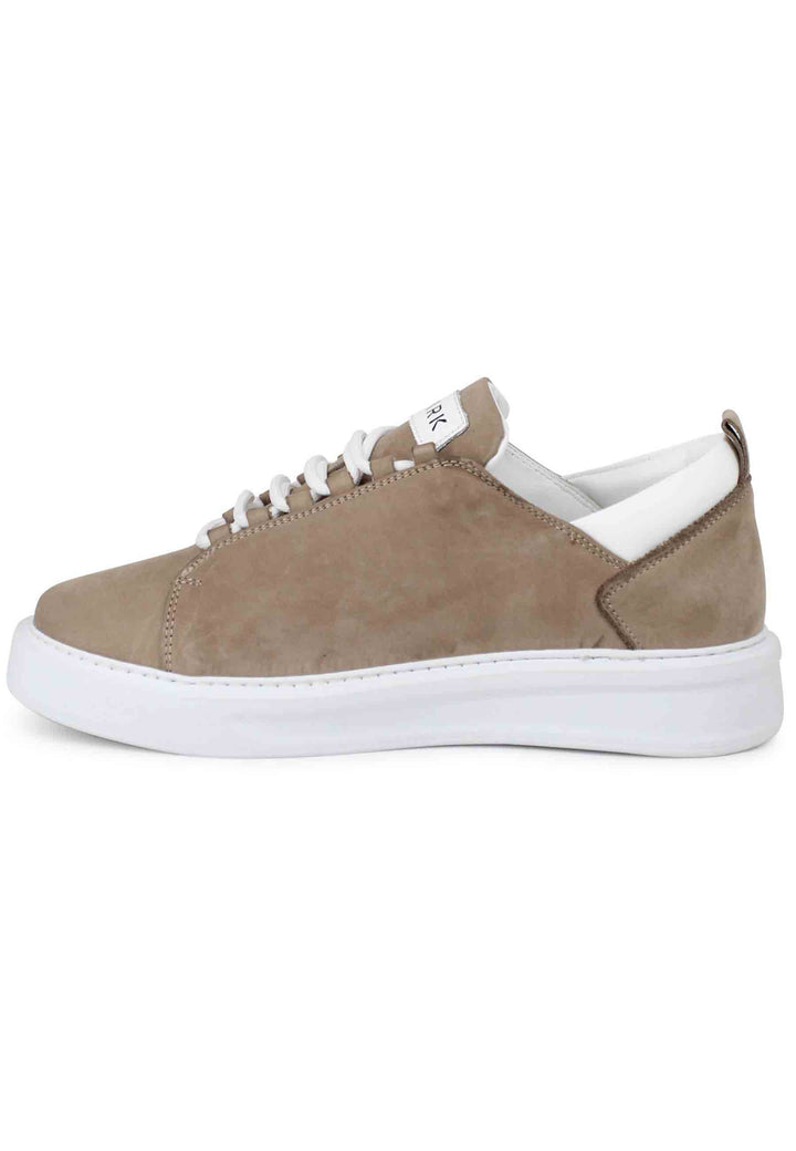 Spatarella Sneakers uomo in pelle sabbia con suola alta Ultimi tre giorni