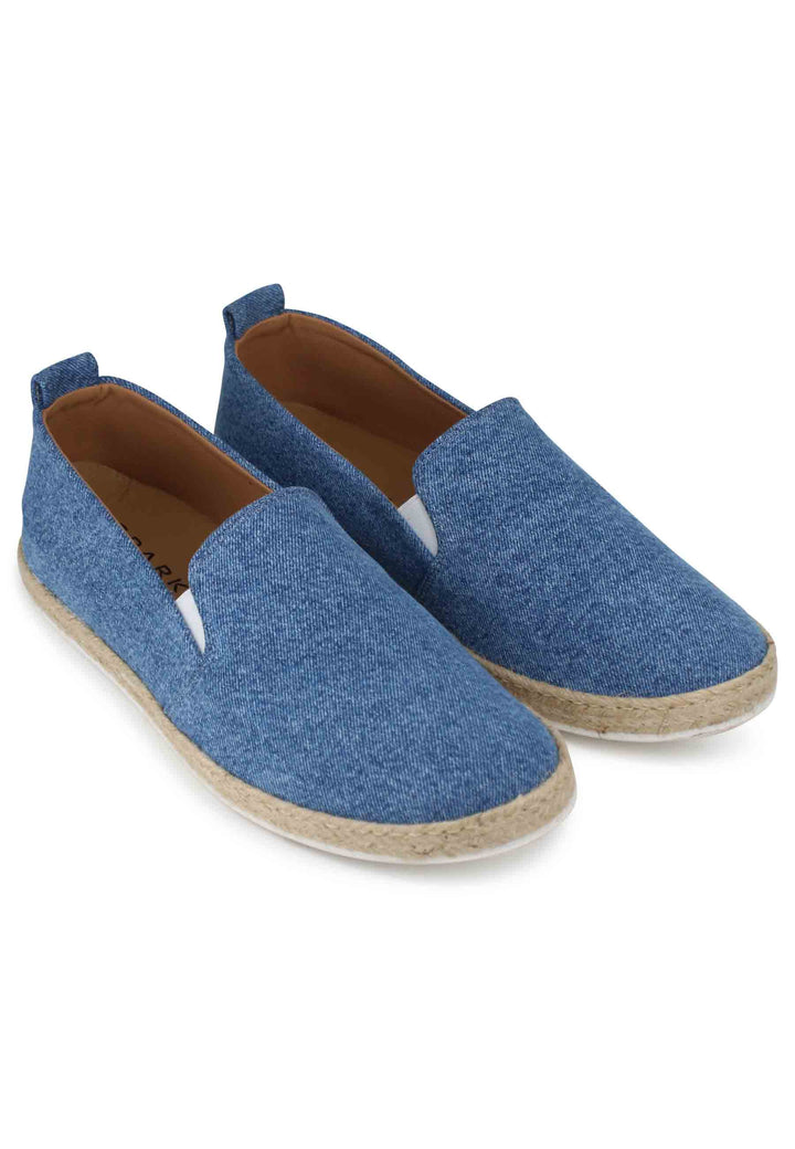 Spatarella Mocassini espadrillas uomo in canvas blu denim Ultimi due giorni