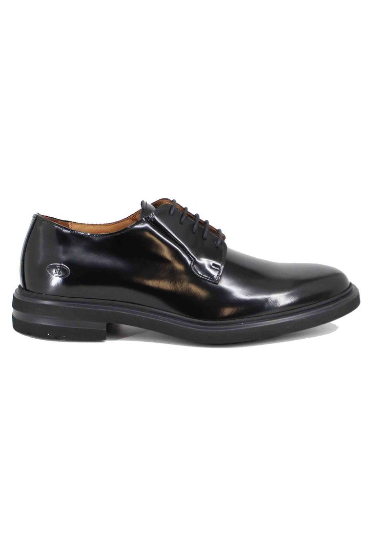 Spatarella Stringate uomo in pelle nera con fondo gomma Fino al 50% di sconto