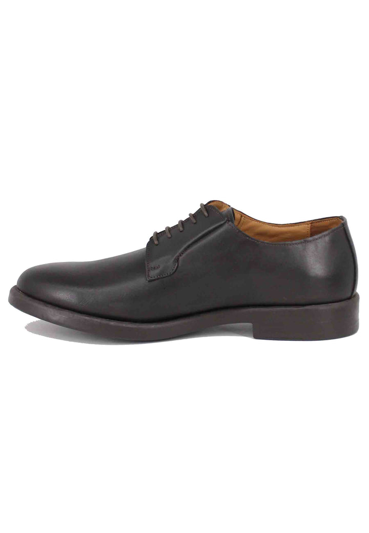 Spatarella Stringate uomo in pelle marrone con fondo gomma Fino al 60% di sconto