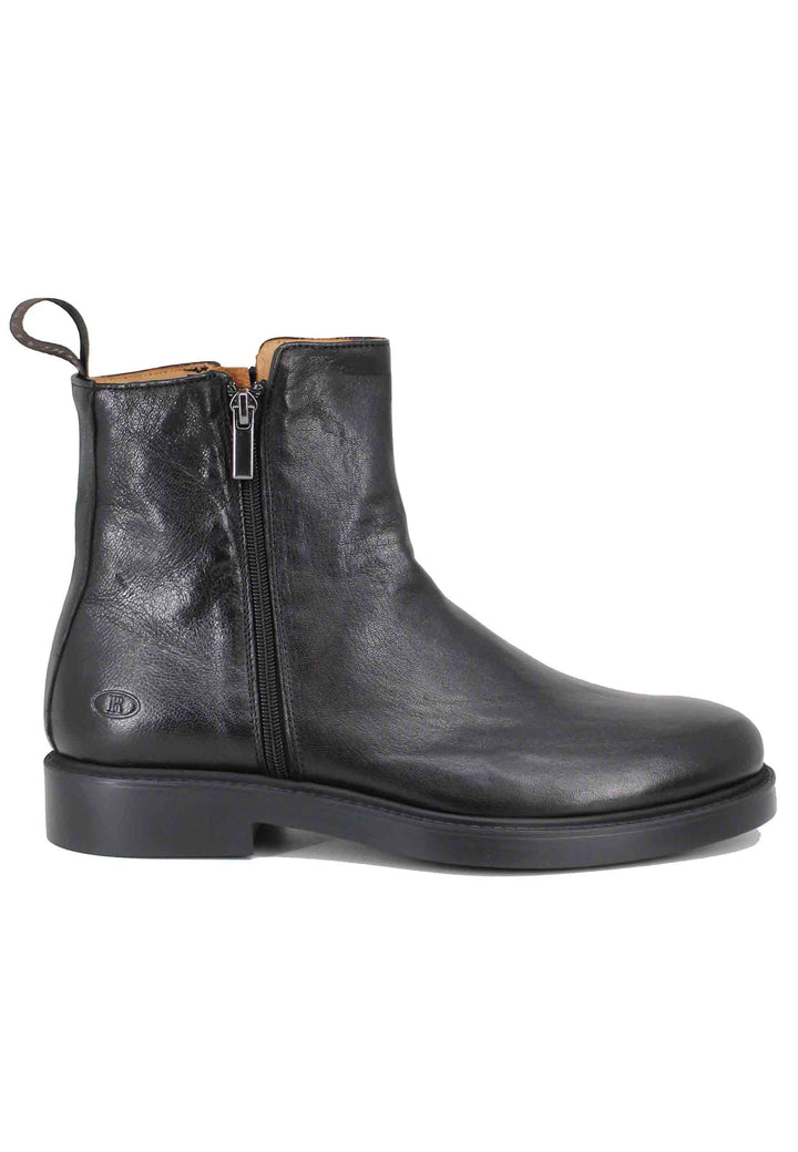 Spatarella Stivaletti uomo in pelle nero con fondo gomma Only for today