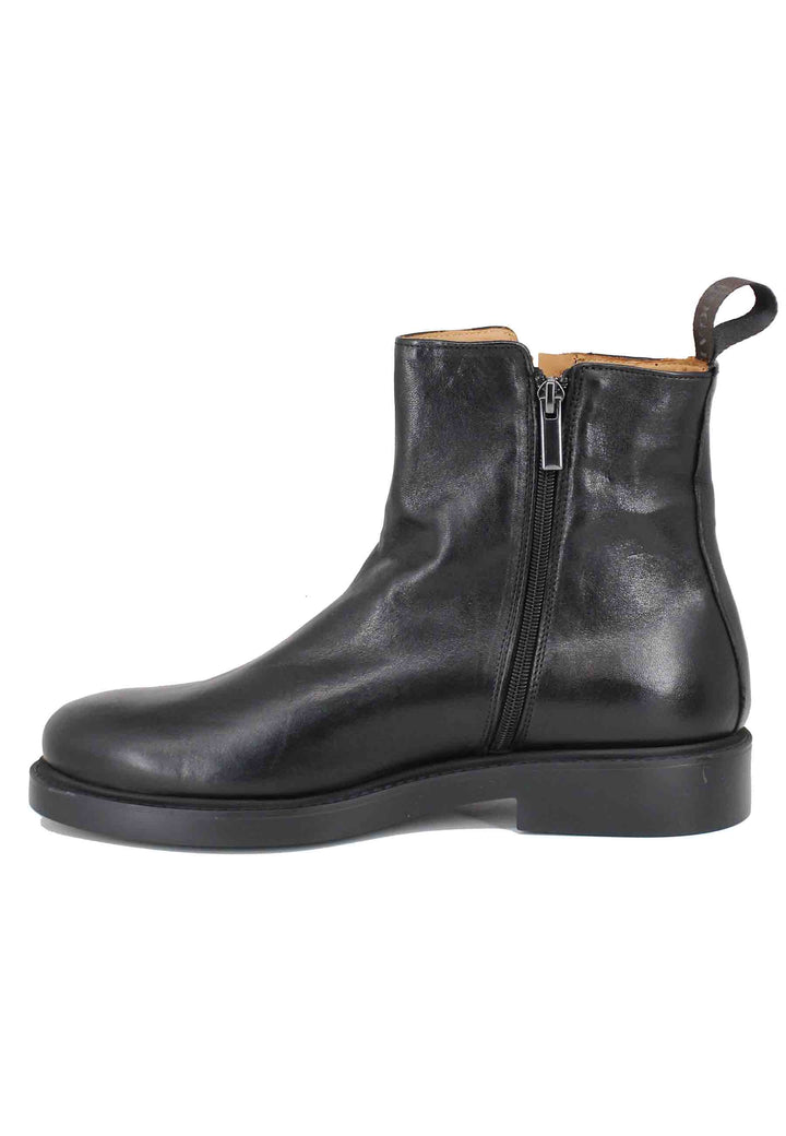 Spatarella Stivaletti uomo in pelle nero con fondo gomma Only for today