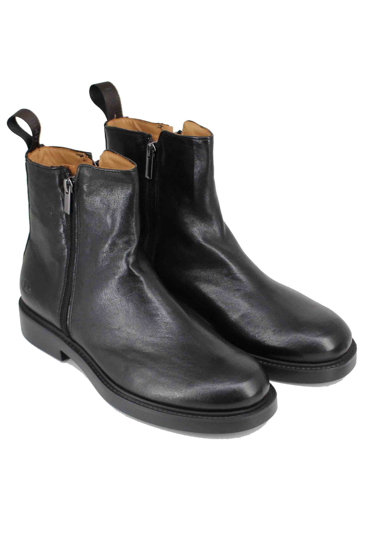 Spatarella Stivaletti uomo in pelle nero con fondo gomma Only for today