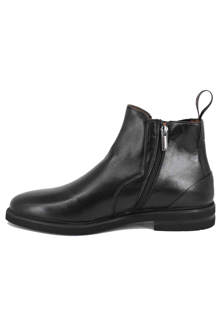 Spatarella Stivaletti uomo in pelle nera con fondo gomma Offerta speciale della fabbrica
