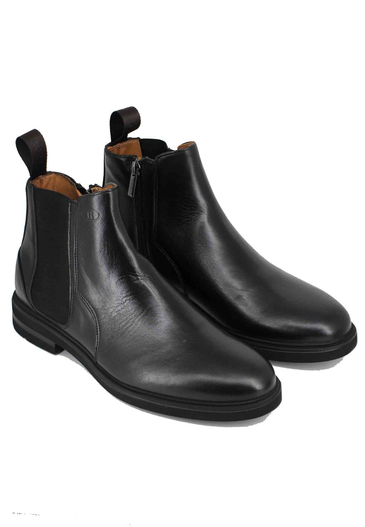 Spatarella Stivaletti uomo in pelle nera con fondo gomma Offerta speciale della fabbrica