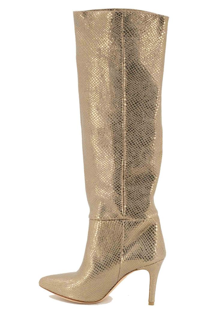 Spatarella Stivali ST1242 in camoscio perlato platino con tacco alto Fino al 55% di sconto