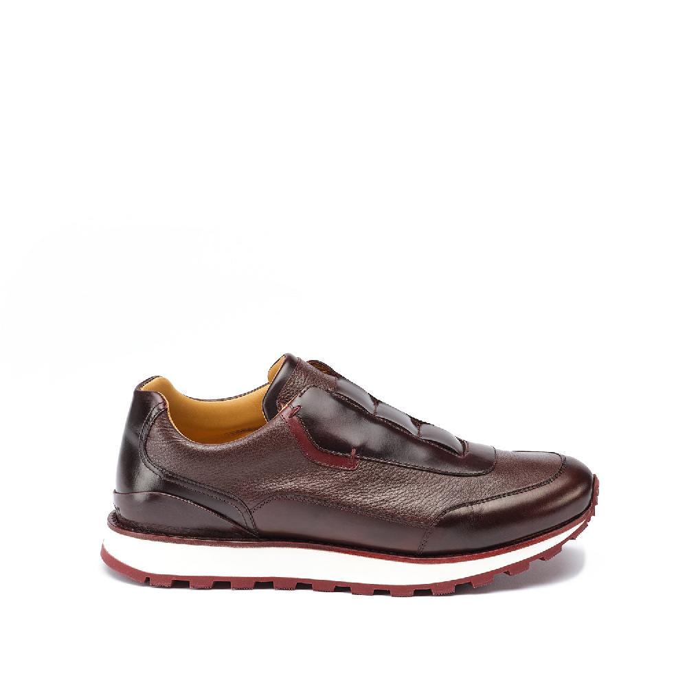 A.Testoni MOENA SNEAKER ROYAL CALF + GRAINED CALF ° Vendita Economica