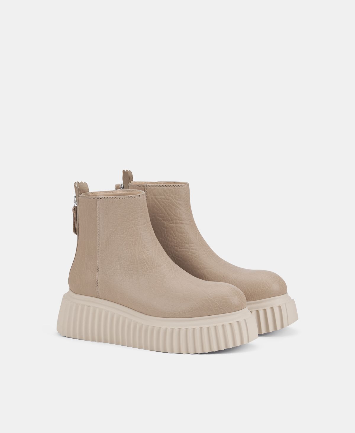 Agl Stivaletto in pelle Beige Sandy Consegna Veloce
