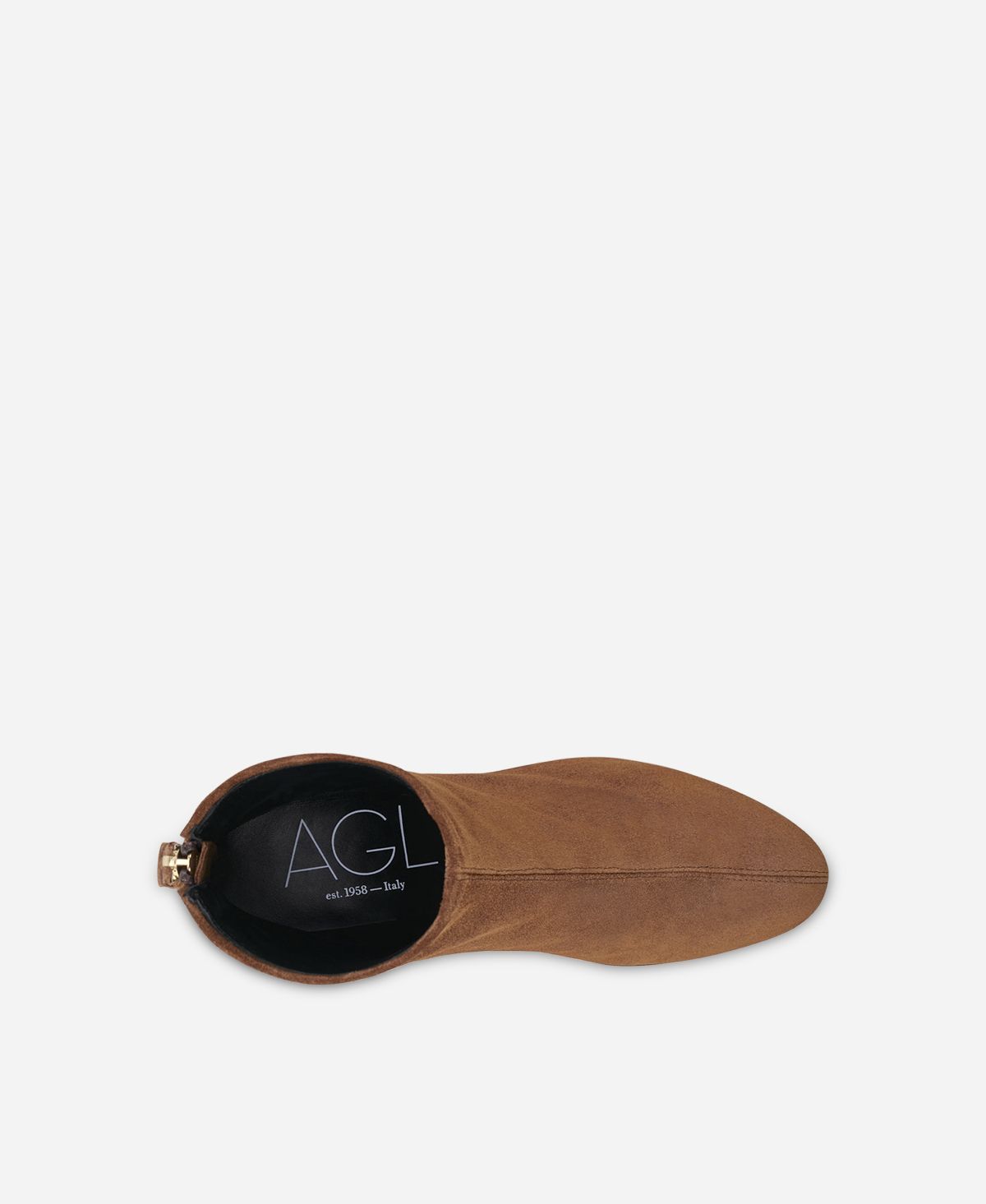 Agl Stivaletto in pelle con tacco Cuoio VETA PRECIOUS Sconto