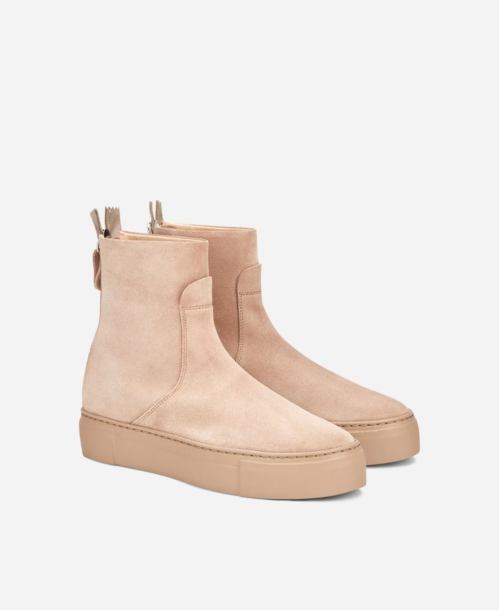 Agl Stivaletto sneaker in velour Beige MEGHAN BOOTIE Economico