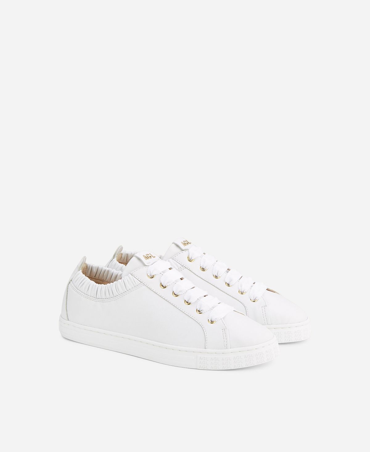 Agl Sneaker in pelle con elastico Bianco Suzie Negozi Online