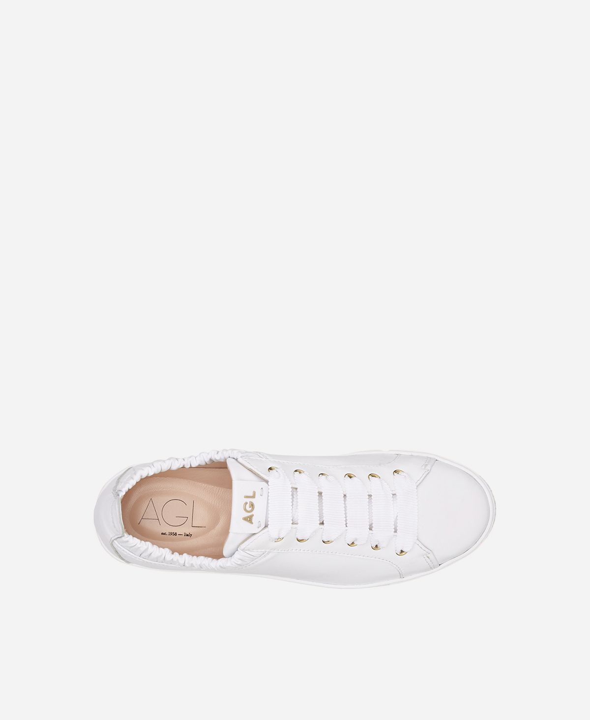 Agl Sneaker in pelle con elastico Bianco Suzie Negozi Online