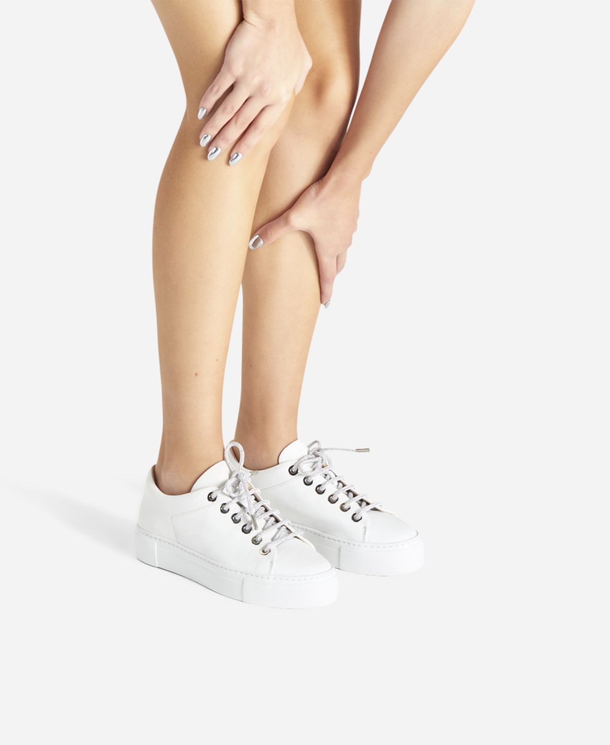 Agl Sneaker con lacci gioiello Bianco Crystal Shopping Online