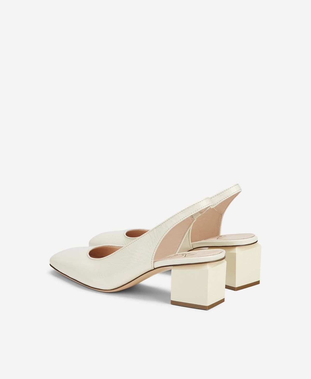 Agl Slig back con tacco a cubo Crema Angie Sling B Sconto