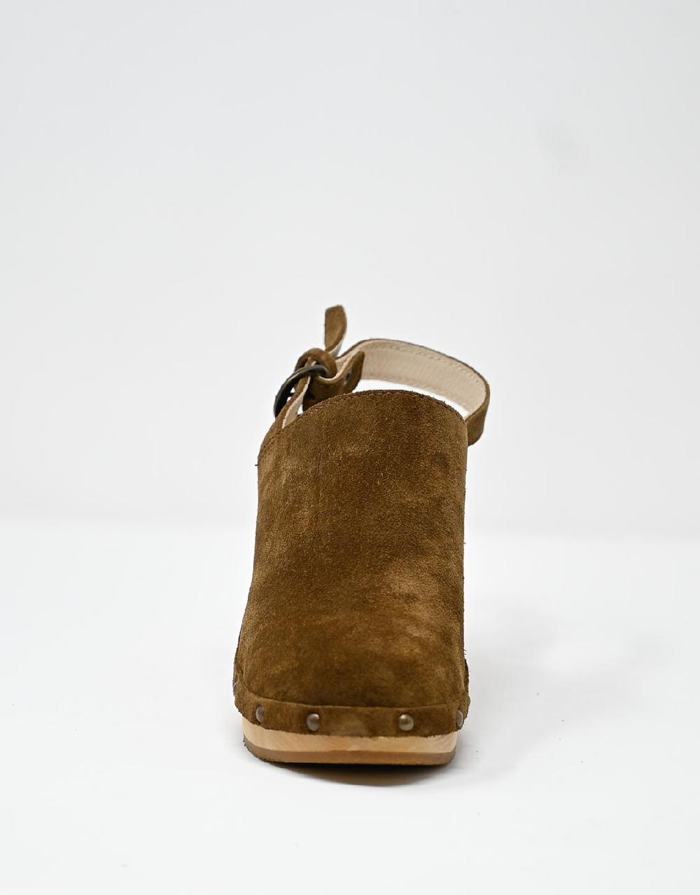 Wally Walker zoccolo in pelle scamosciata dark chestnut Olandflex by astorflex Vendita Economica
