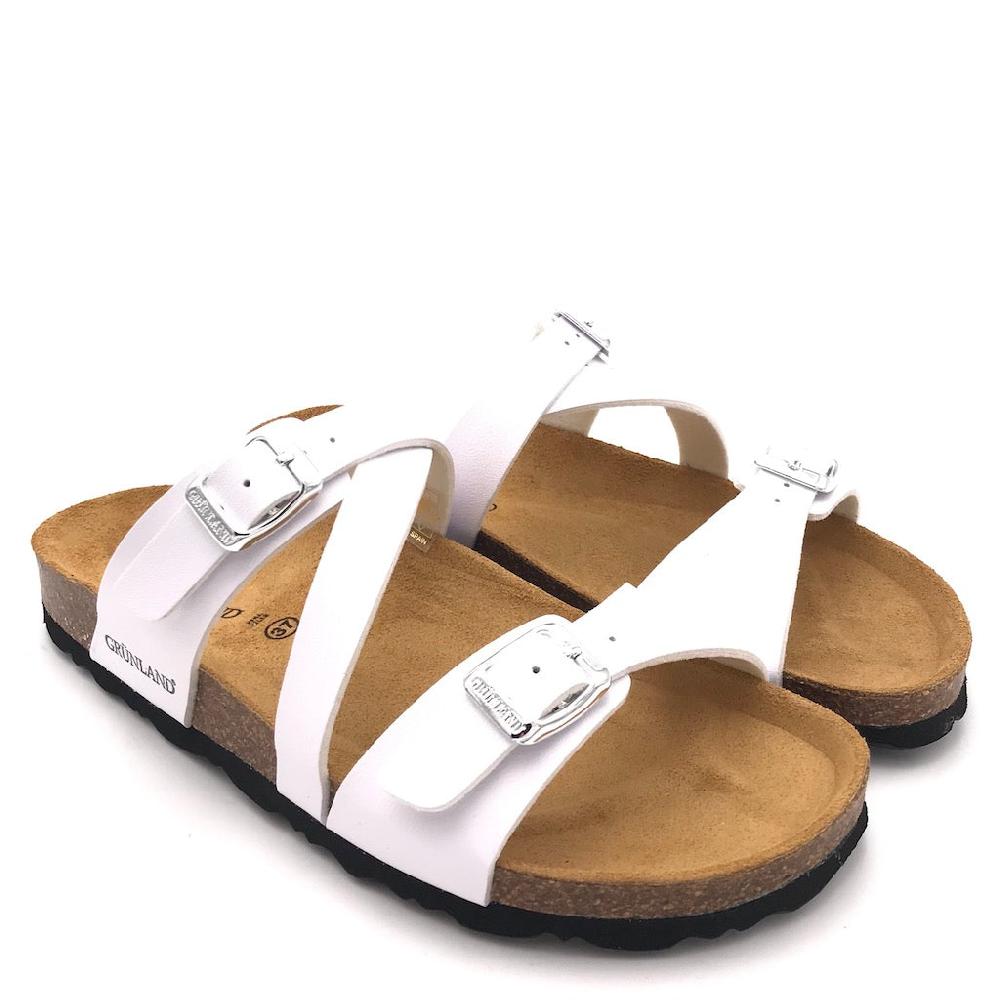 Zulian Calzature Ciabatta Sara fascia incrociata bianca Italy