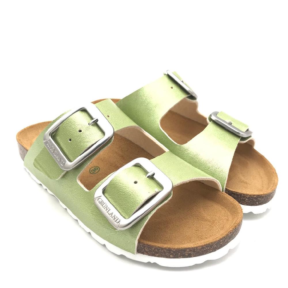 Zulian Calzature Ciabatta Sara doppia fibbia verde Offerte