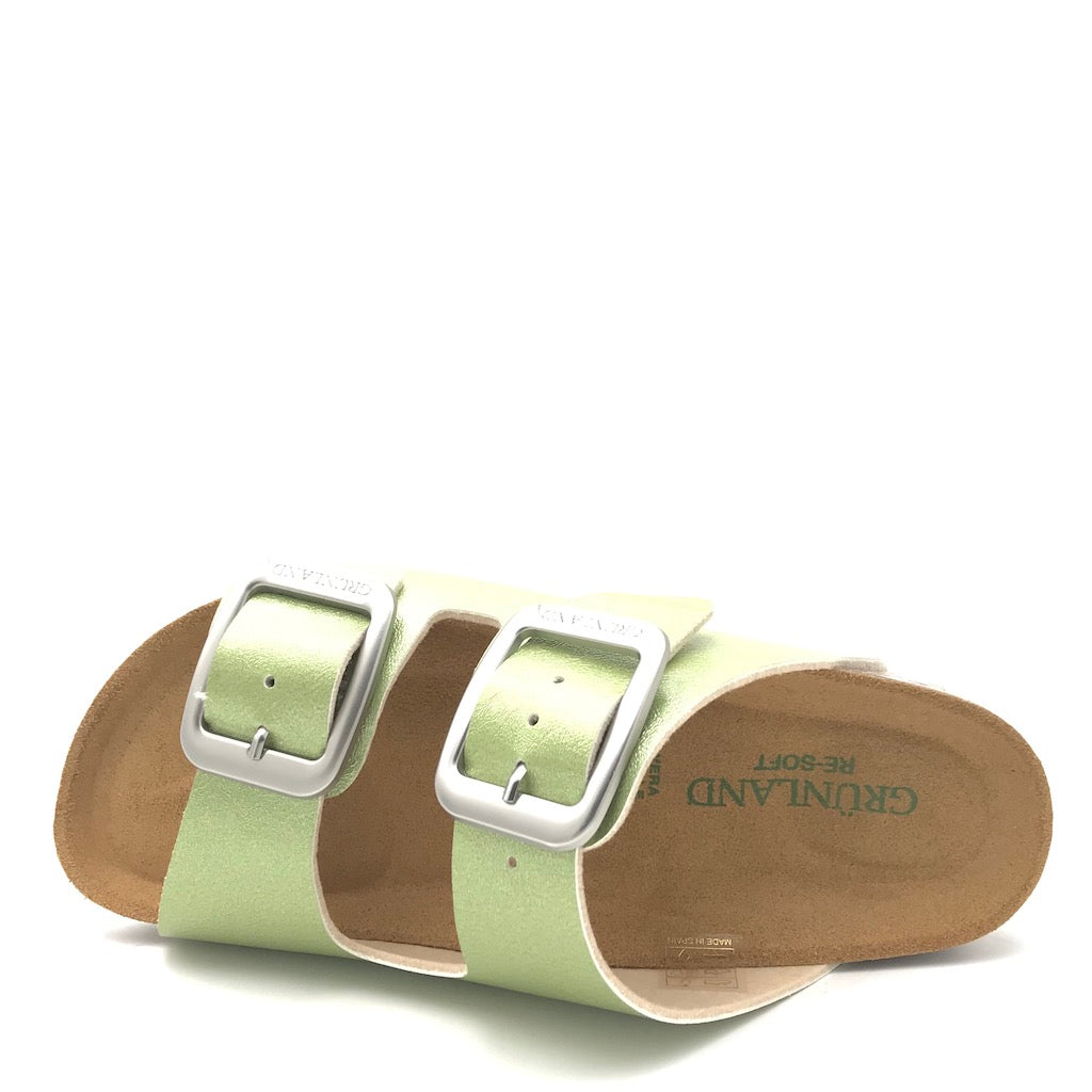 Zulian Calzature Ciabatta Sara doppia fibbia verde Offerte