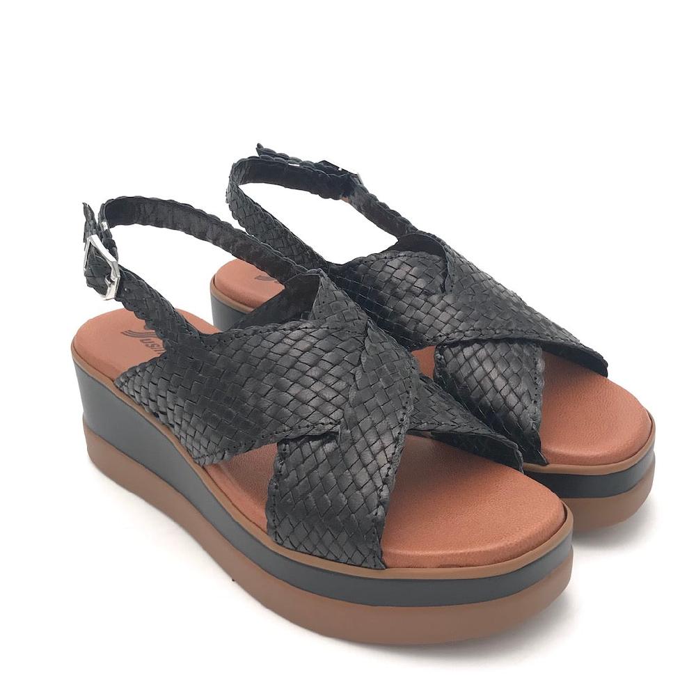 Zulian Calzature Sandalo treccia nero Economico