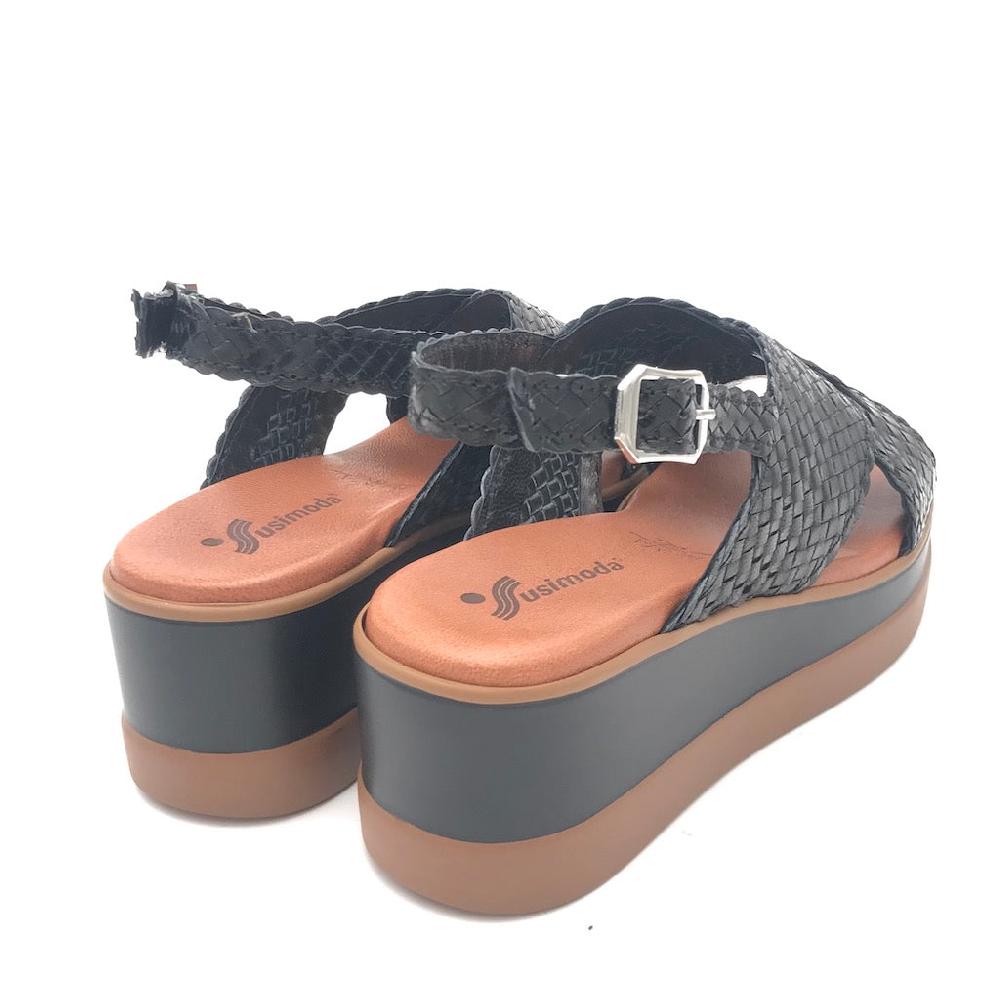 Zulian Calzature Sandalo treccia nero Economico