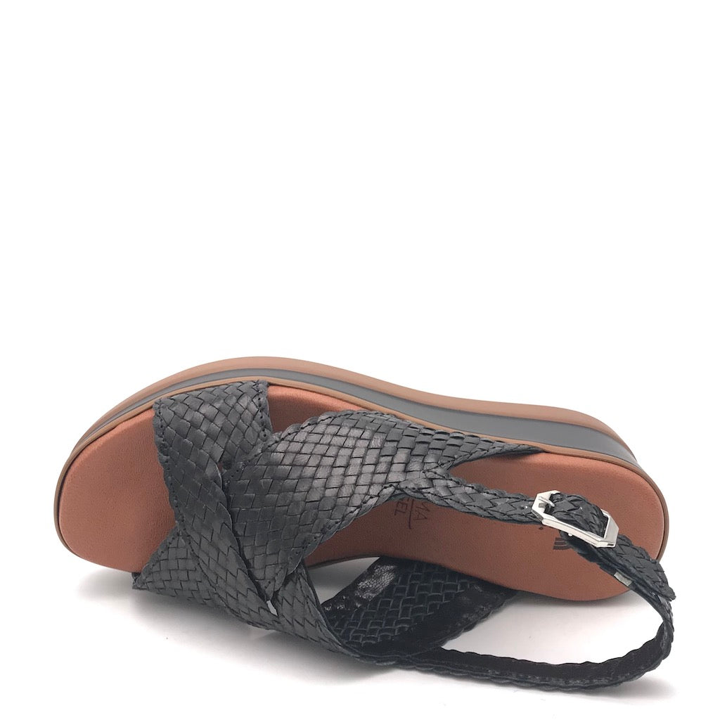 Zulian Calzature Sandalo treccia nero Economico