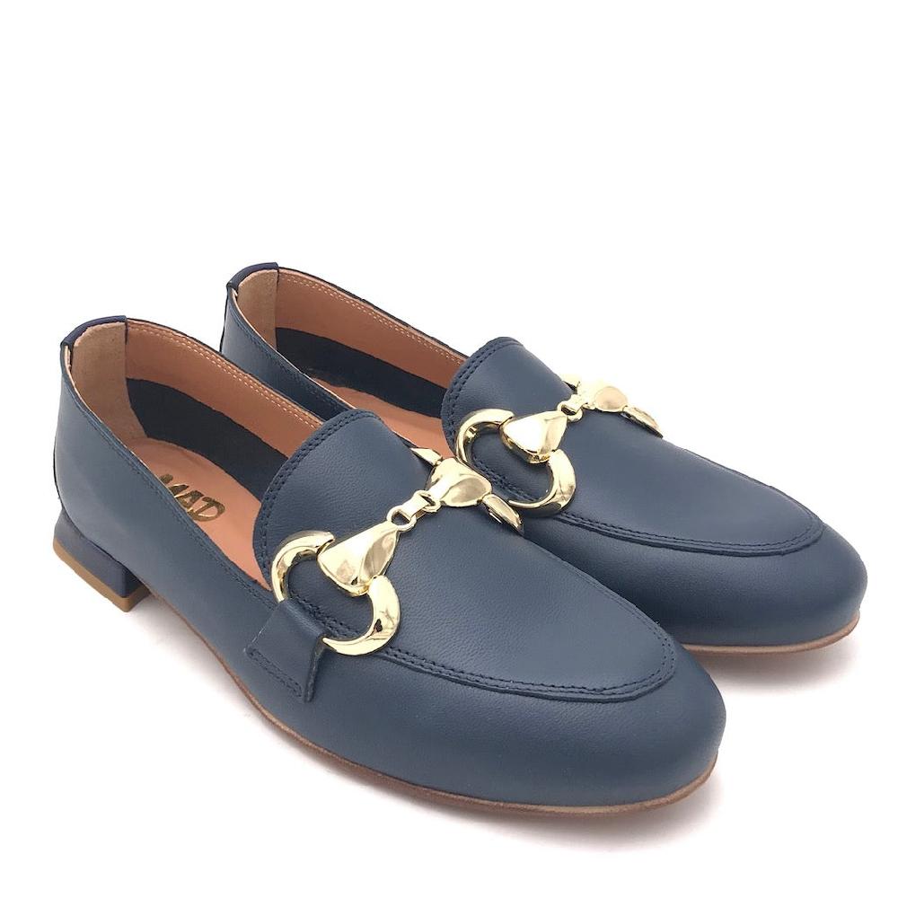 Zulian Calzature Mocassino nappa blu In Vendita