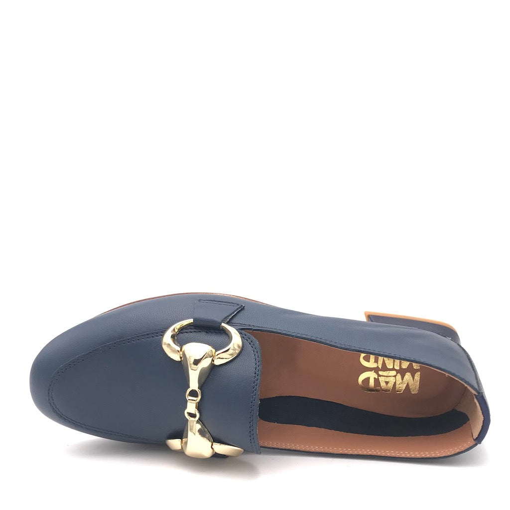 Zulian Calzature Mocassino nappa blu In Vendita