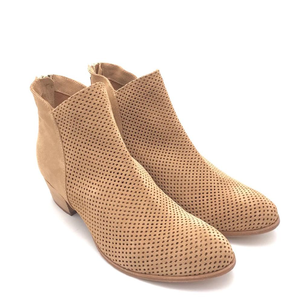 Zulian Calzature Tronchetto forato in crosta beige Offerte
