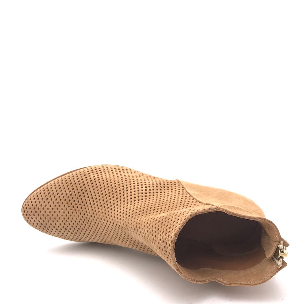 Zulian Calzature Tronchetto forato in crosta beige Offerte