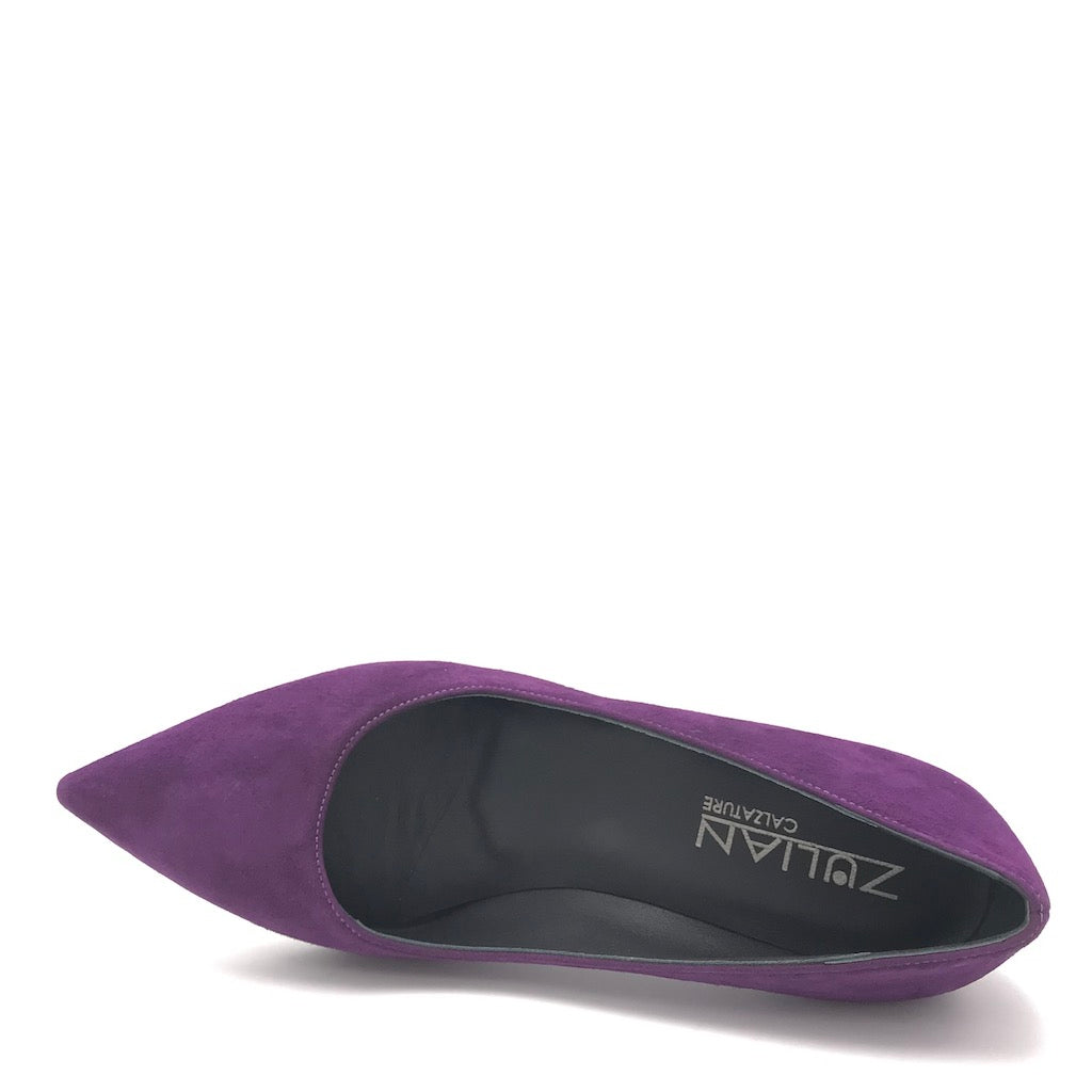 Zulian Calzature Decolletè Lory in camoscio viola Italy