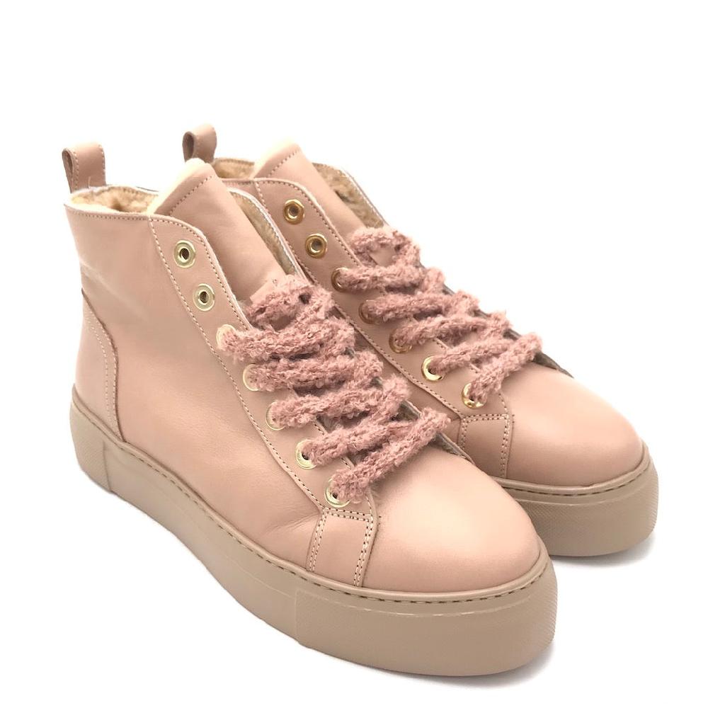 Zulian Calzature Sneakers alta nude Prezzo Ridotto