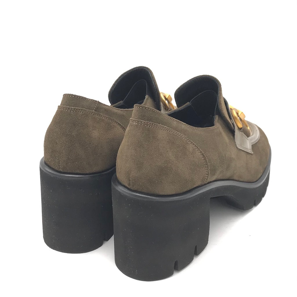 Zulian Calzature Mocassino velour oliva Presa