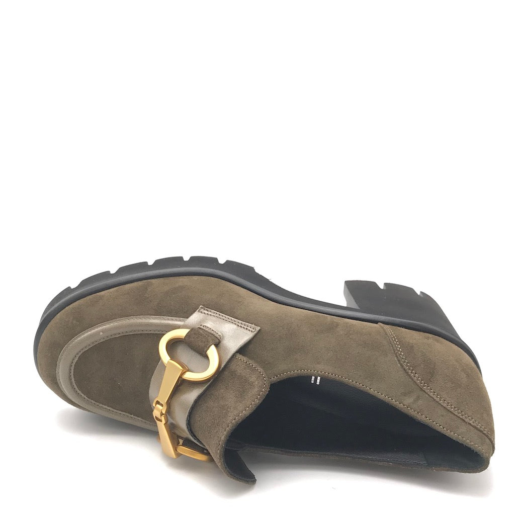 Zulian Calzature Mocassino velour oliva Presa