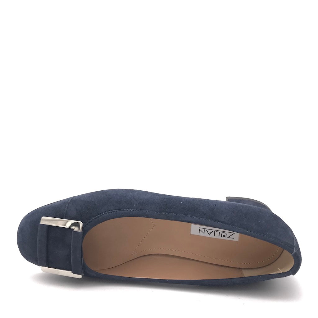 Zulian Calzature Ballerina in camoscio blu In Saldo