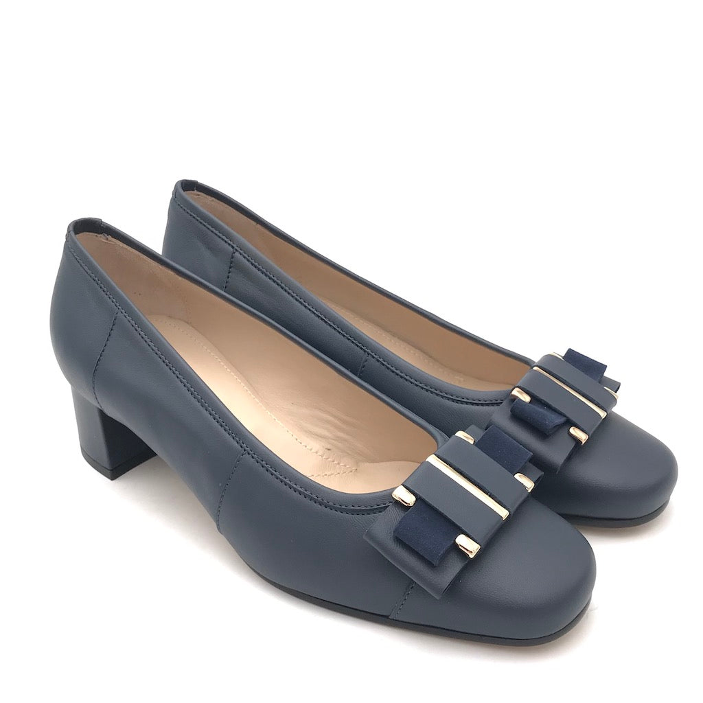 Zulian Calzature Ballerina in pelle blu Vendita
