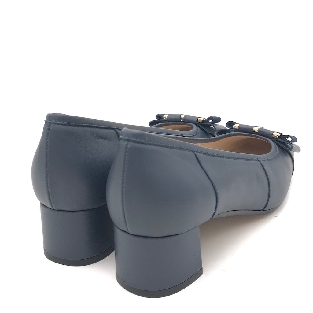 Zulian Calzature Ballerina in pelle blu Vendita
