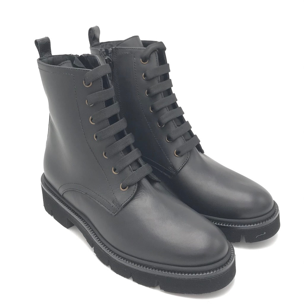Zulian Calzature Anfibio in vitello nero In Saldo