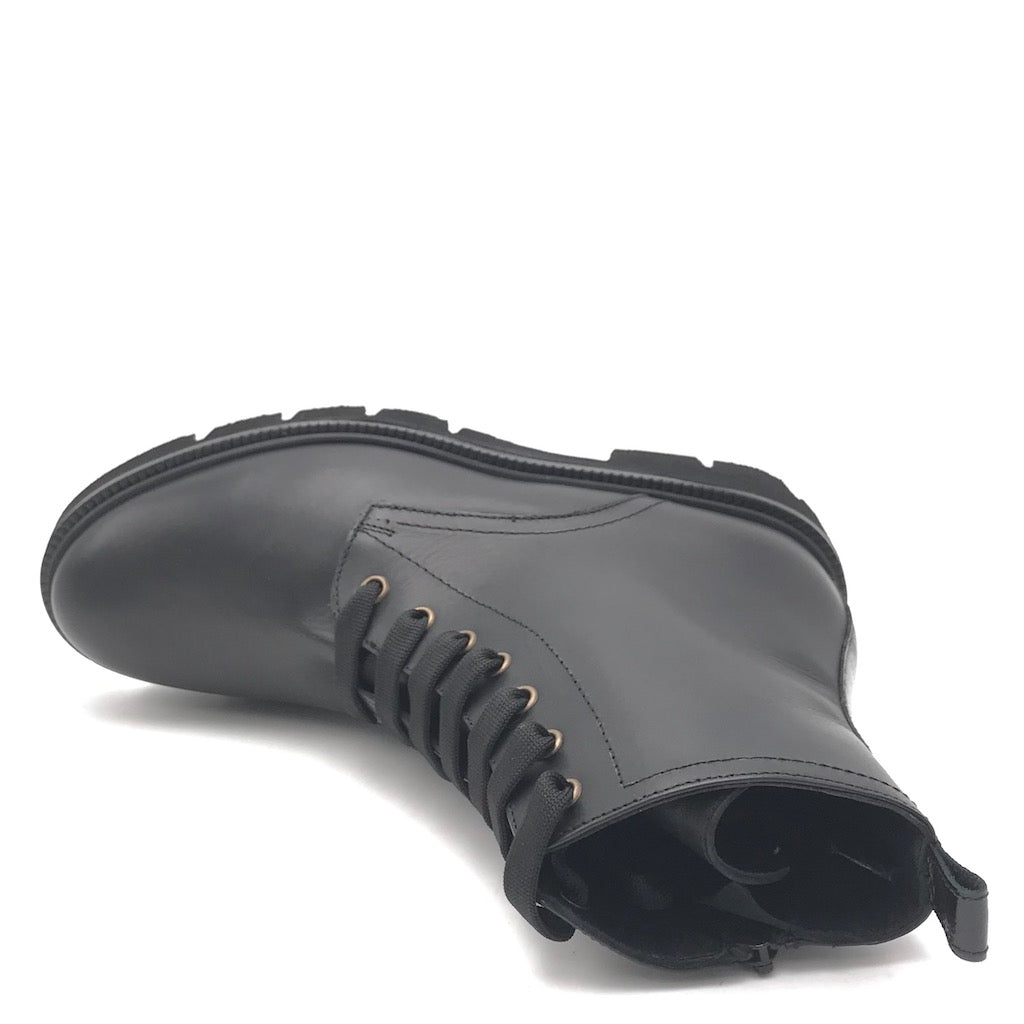 Zulian Calzature Anfibio in vitello nero In Saldo