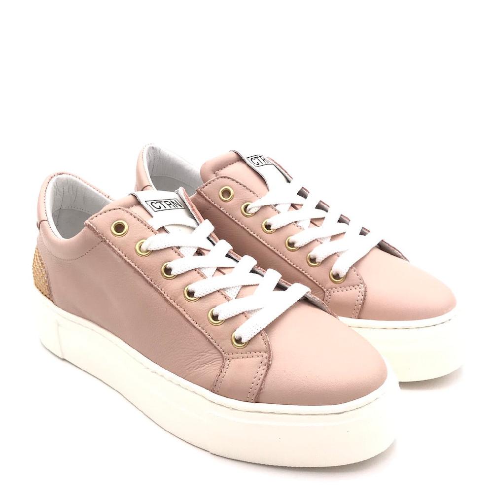Zulian Calzature Sneakers in pelle rosa cipria 2025