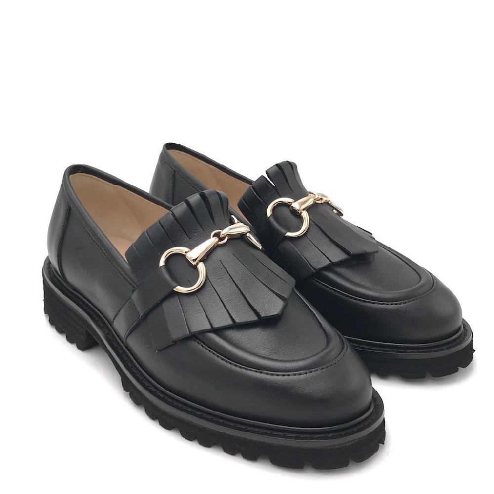 Zulian Calzature Mocassino Lina frangia nero Spedizione Gratuita