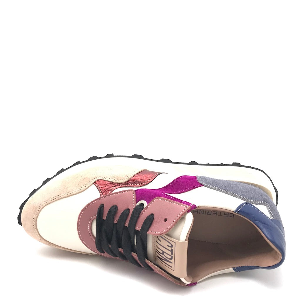 Zulian Calzature Sneakers running multicolor-off white Prezzo di fabbrica