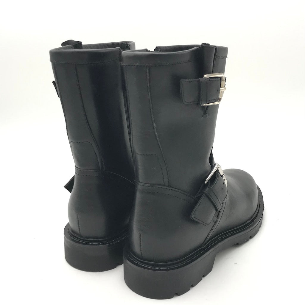 Zulian Calzature Biker in pelle nera Fornitura limitata