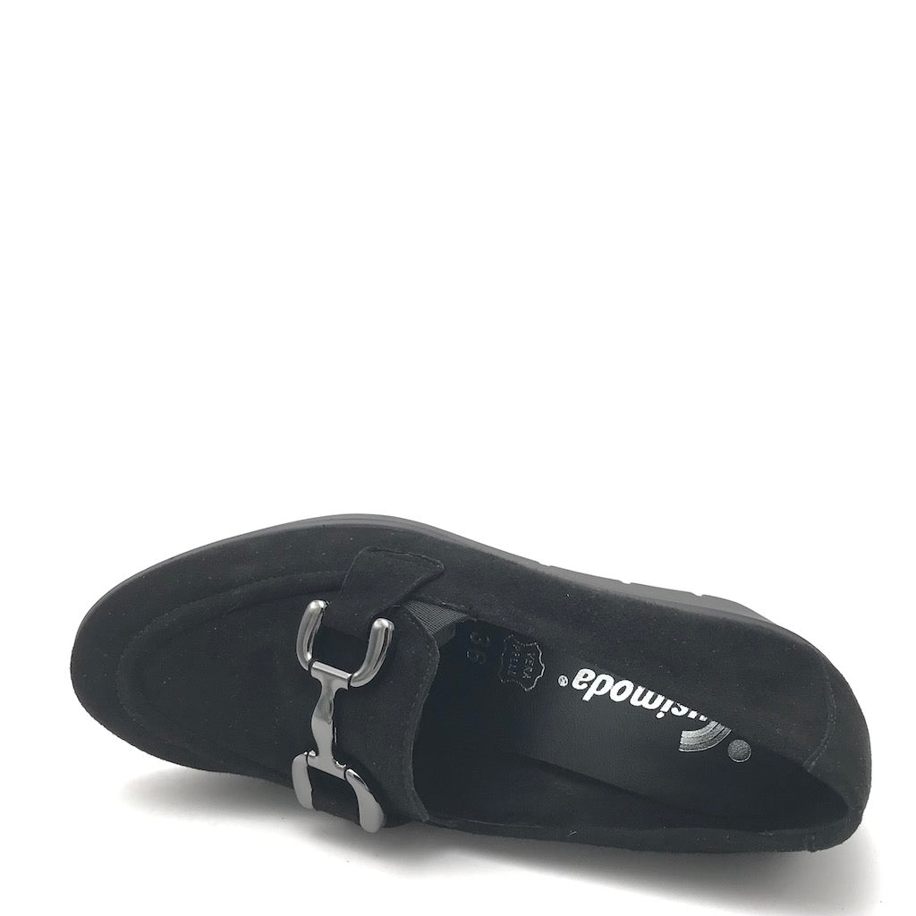 Zulian Calzature Mocassino zeppa in camoscio nero Lightning offer